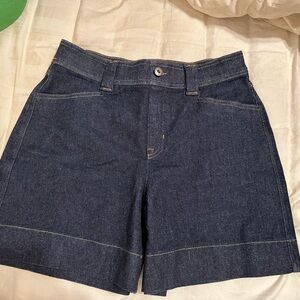 SPANX Indigo Denim High-Rise Jean Shorts